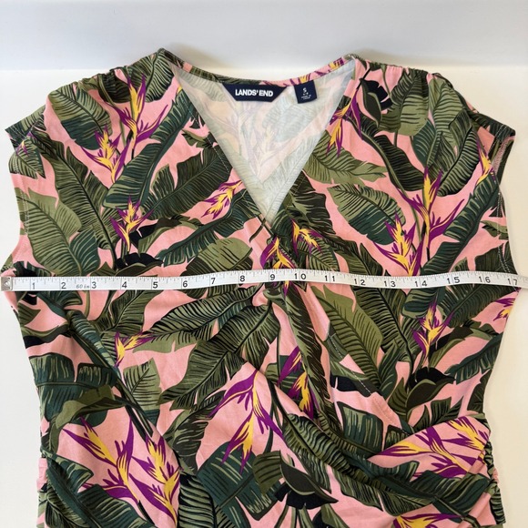 Lands End Womens Tropical Leaf Print Wrap Maxi Dress Size SMALL Resort Vacation - Picture 9 of 12